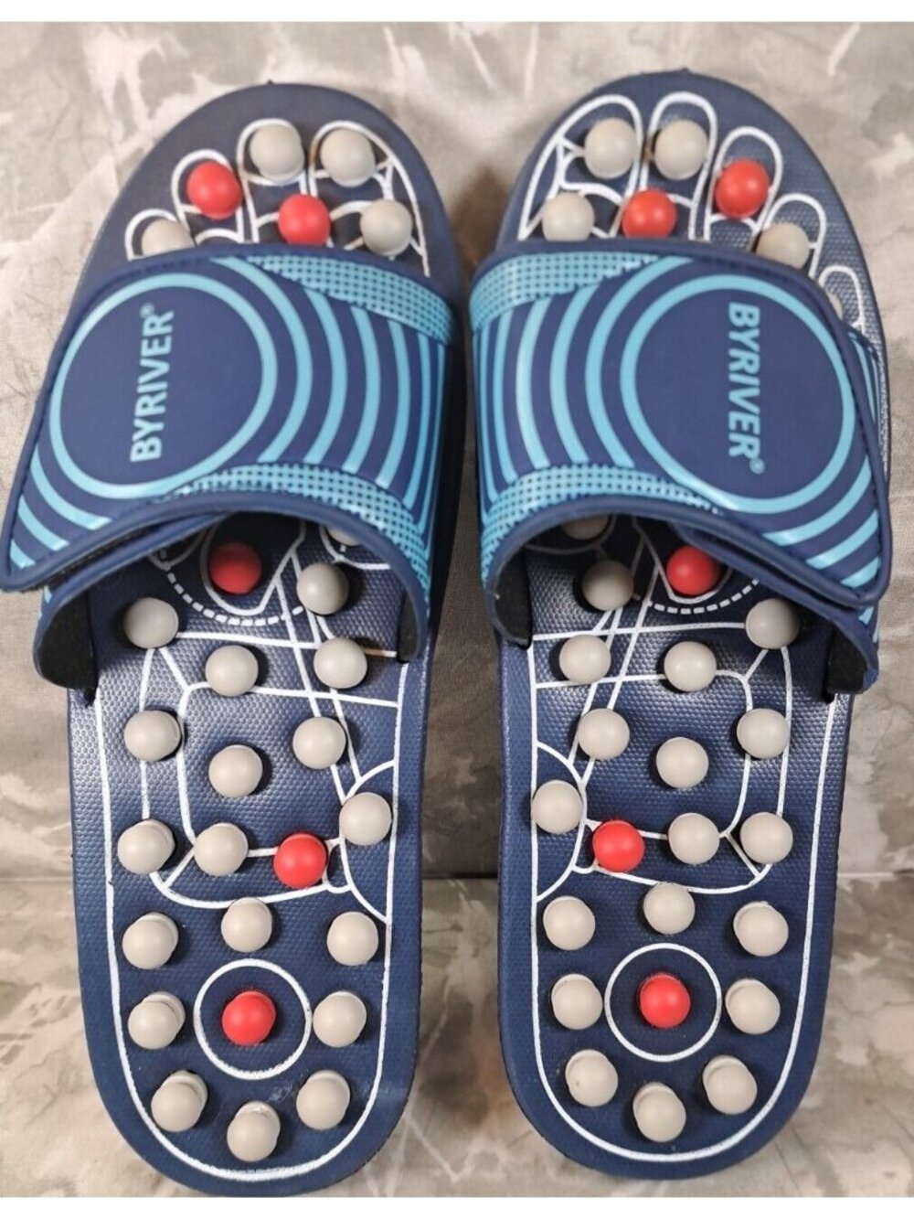 BYRIVER Acupressure Foot Massage Slide on Sandals Size X-Large